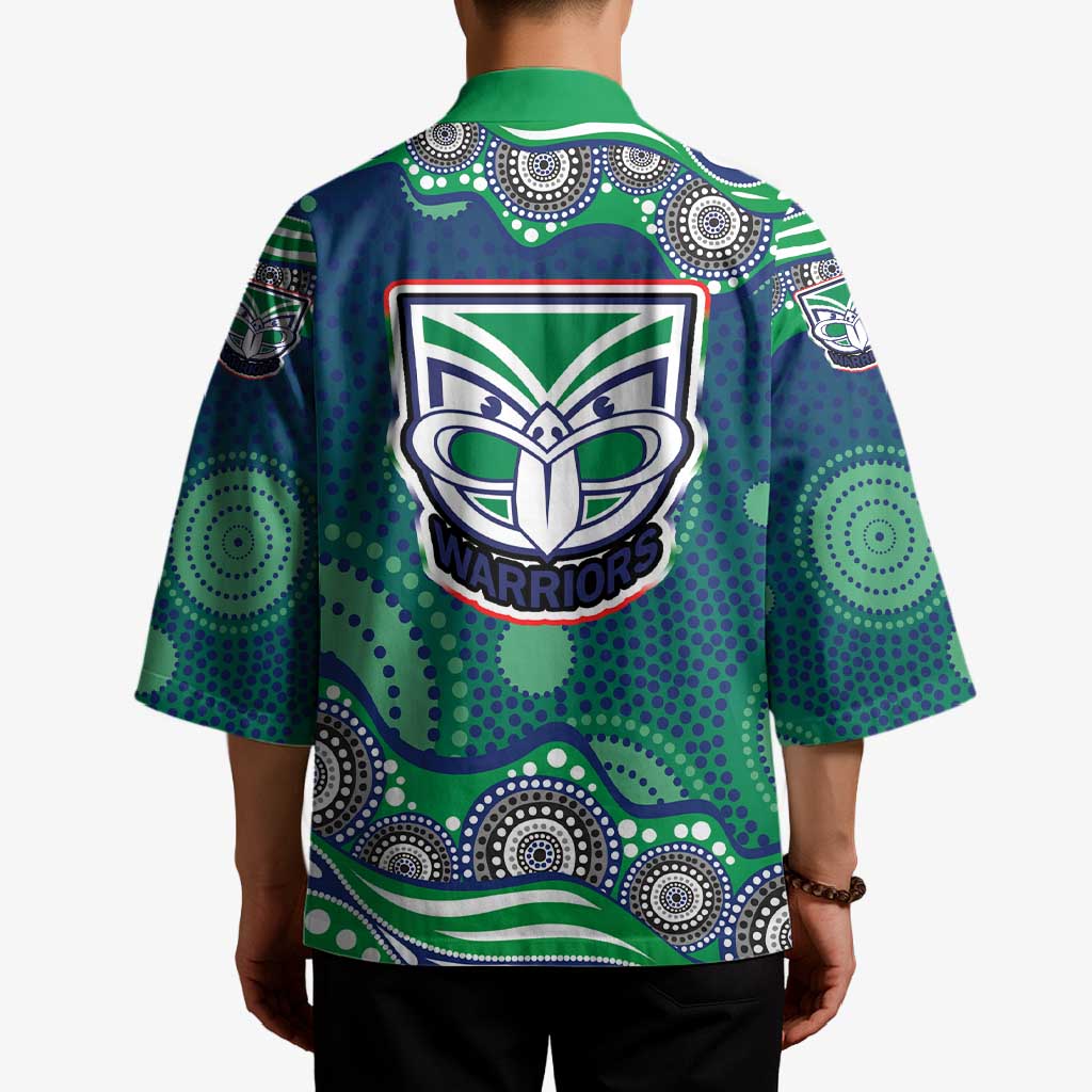 New Zealand Warriors Kimono Aboriginal Dot Pattern - Rugby Mascot Heritage Pride
