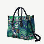 New Zealand Warriors Leather Bag Aboriginal Dot Pattern - Rugby Mascot Heritage Pride