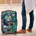New Zealand Warriors Luggage Cover Aboriginal Dot Pattern - Rugby Mascot Heritage Pride
