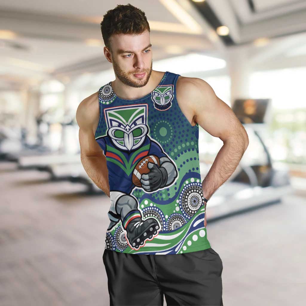New Zealand Warriors Men Tank Top Aboriginal Dot Pattern - Rugby Mascot Heritage Pride