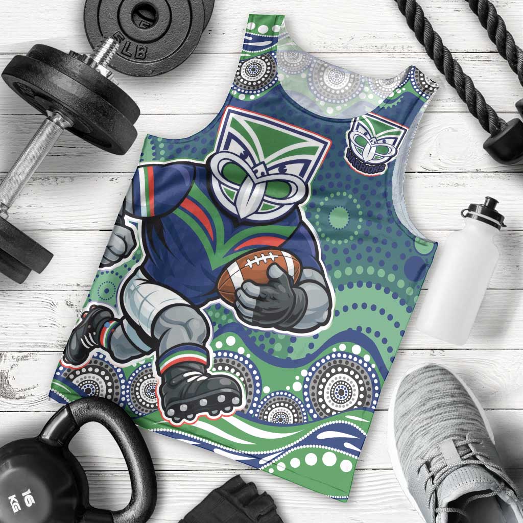 New Zealand Warriors Men Tank Top Aboriginal Dot Pattern - Rugby Mascot Heritage Pride