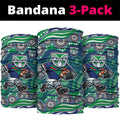 New Zealand Warriors Neck Gaiter Aboriginal Dot Pattern - Rugby Mascot Heritage Pride
