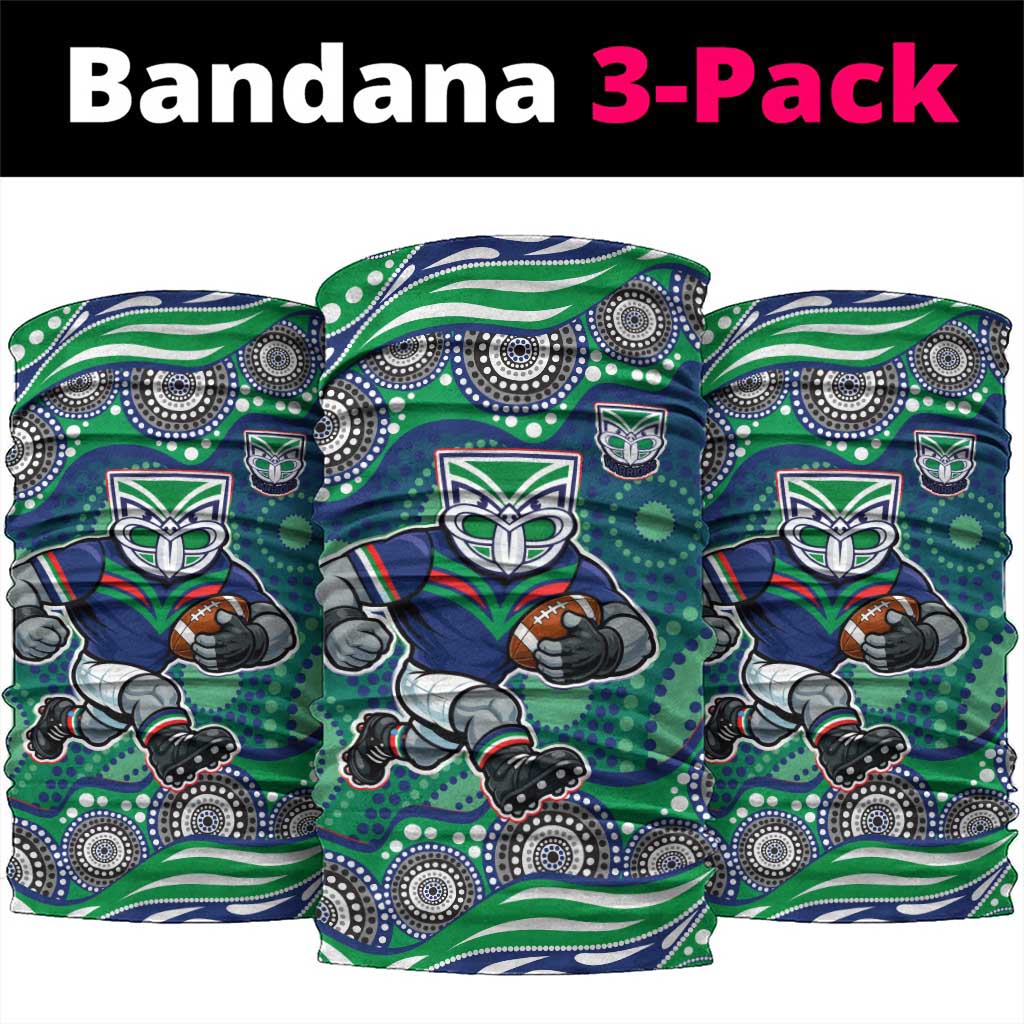 New Zealand Warriors Neck Gaiter Aboriginal Dot Pattern - Rugby Mascot Heritage Pride