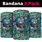 New Zealand Warriors Neck Gaiter Aboriginal Dot Pattern - Rugby Mascot Heritage Pride