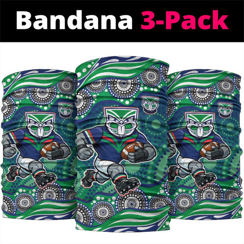New Zealand Warriors Neck Gaiter Aboriginal Dot Pattern - Rugby Mascot Heritage Pride