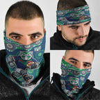 New Zealand Warriors Neck Gaiter Aboriginal Dot Pattern - Rugby Mascot Heritage Pride