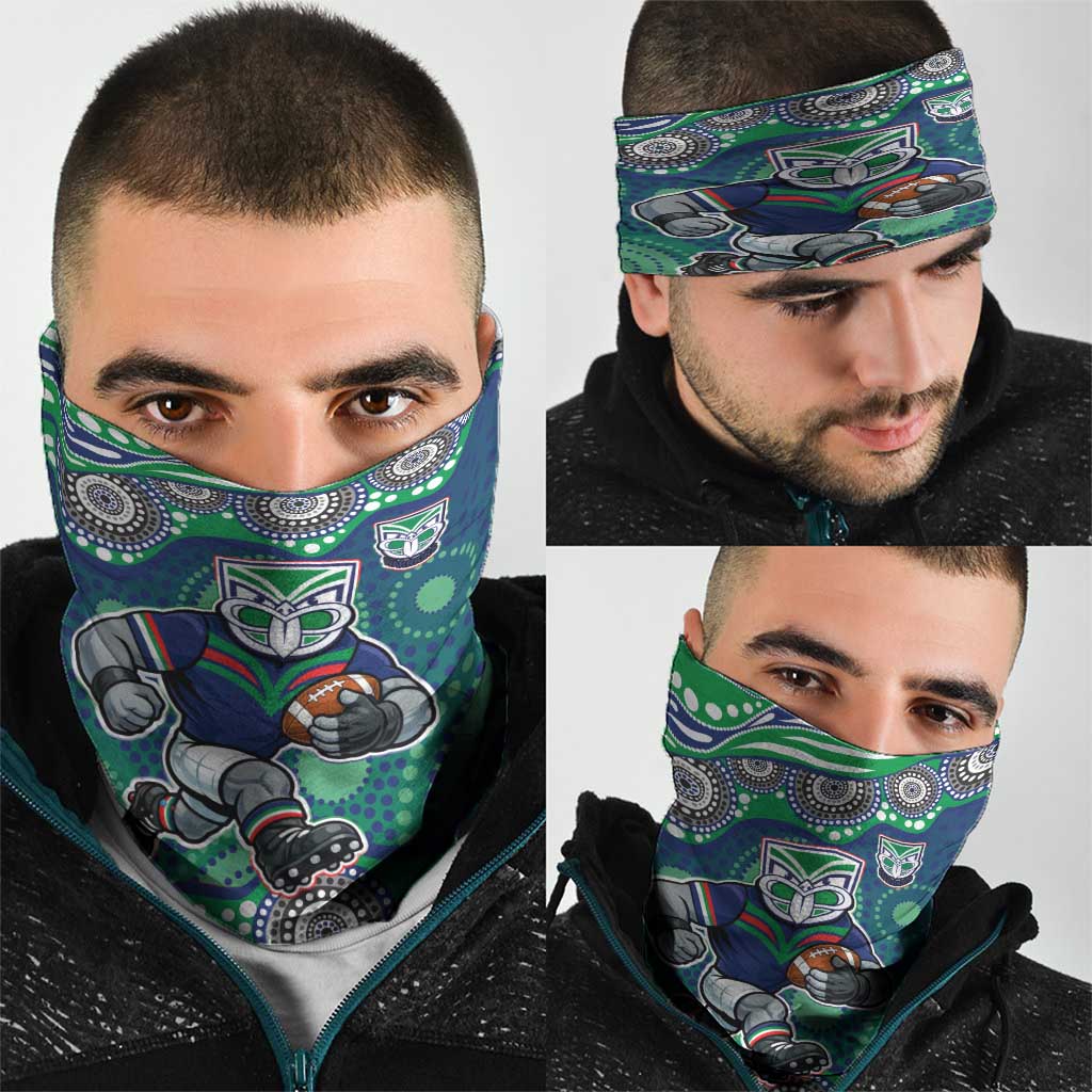New Zealand Warriors Neck Gaiter Aboriginal Dot Pattern - Rugby Mascot Heritage Pride