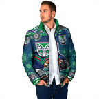 New Zealand Warriors Padded Jacket Aboriginal Dot Pattern - Rugby Mascot Heritage Pride