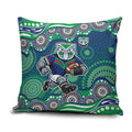 New Zealand Warriors Pillow Cover Aboriginal Dot Pattern - Rugby Mascot Heritage Pride