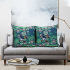 New Zealand Warriors Pillow Cover Aboriginal Dot Pattern - Rugby Mascot Heritage Pride