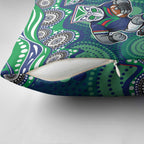 New Zealand Warriors Pillow Cover Aboriginal Dot Pattern - Rugby Mascot Heritage Pride