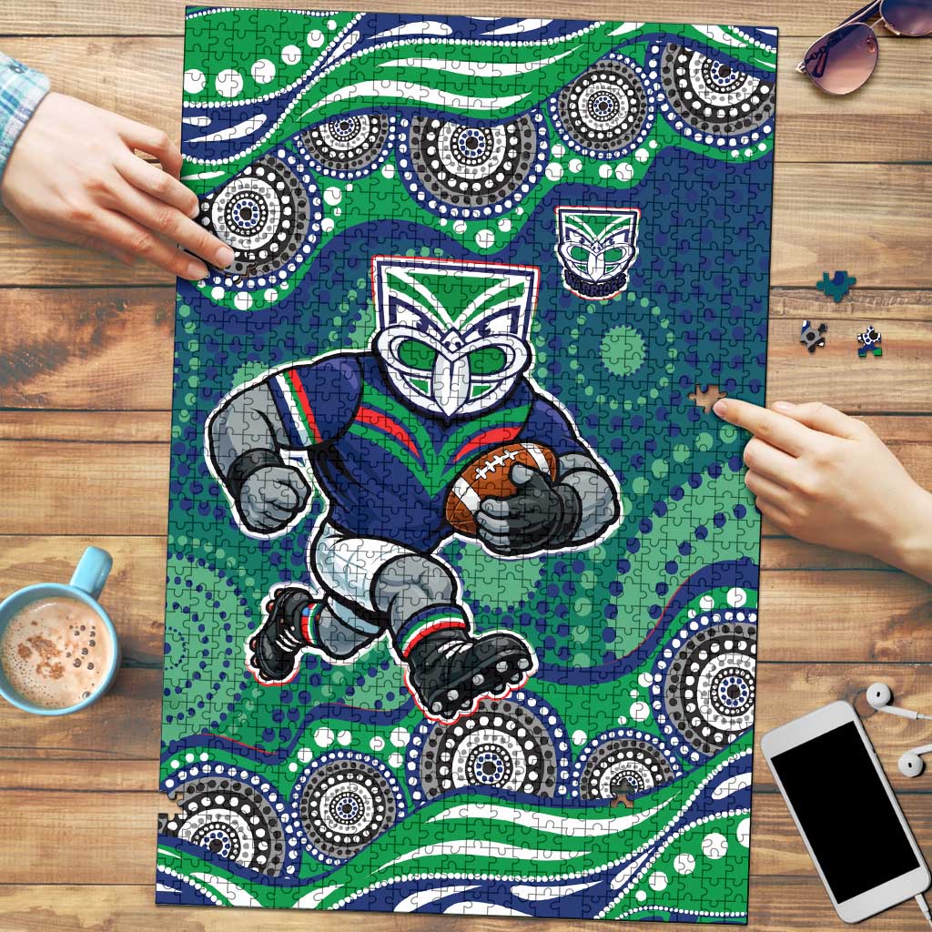 New Zealand Warriors Puzzle Aboriginal Dot Pattern - Rugby Mascot Heritage Pride