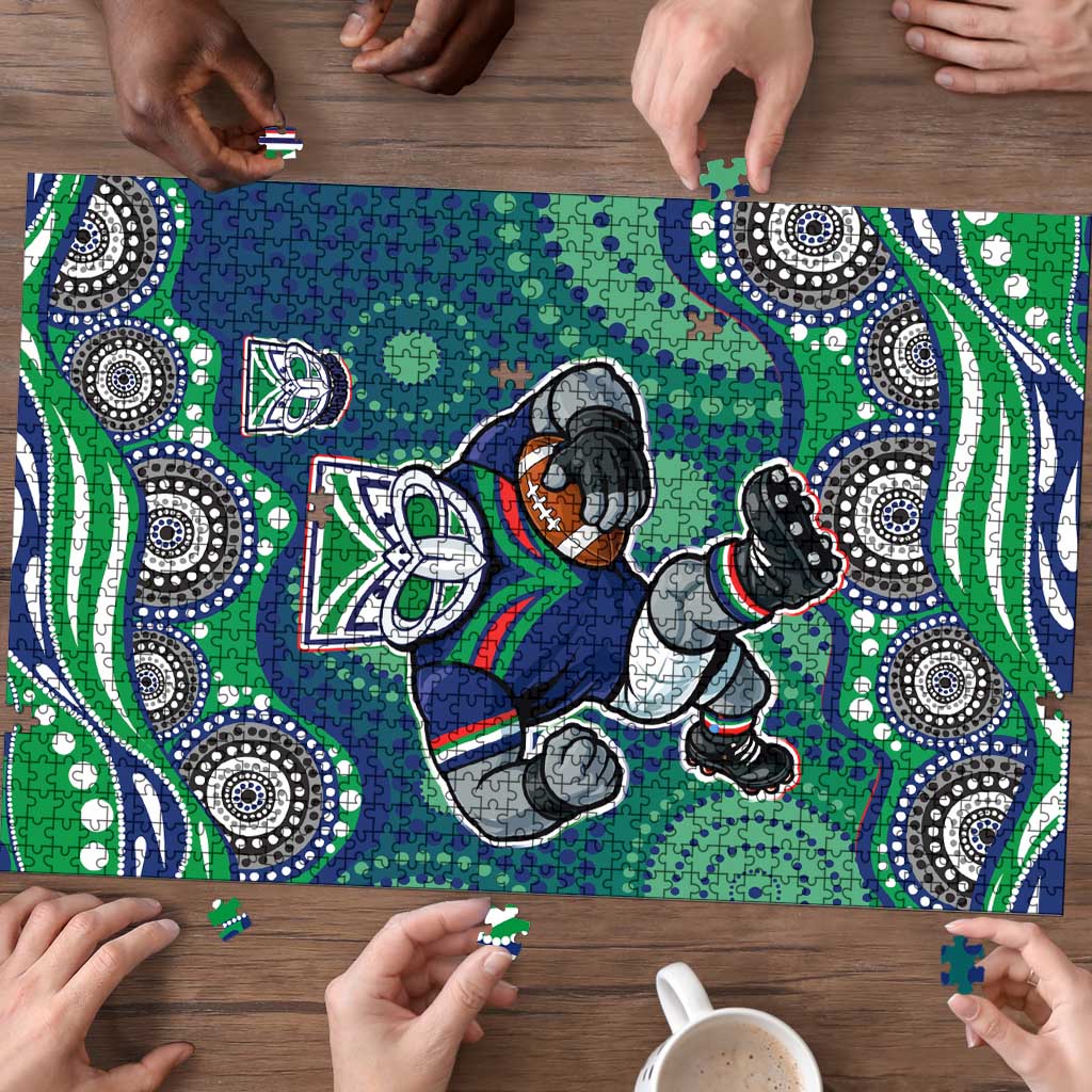 New Zealand Warriors Puzzle Aboriginal Dot Pattern - Rugby Mascot Heritage Pride