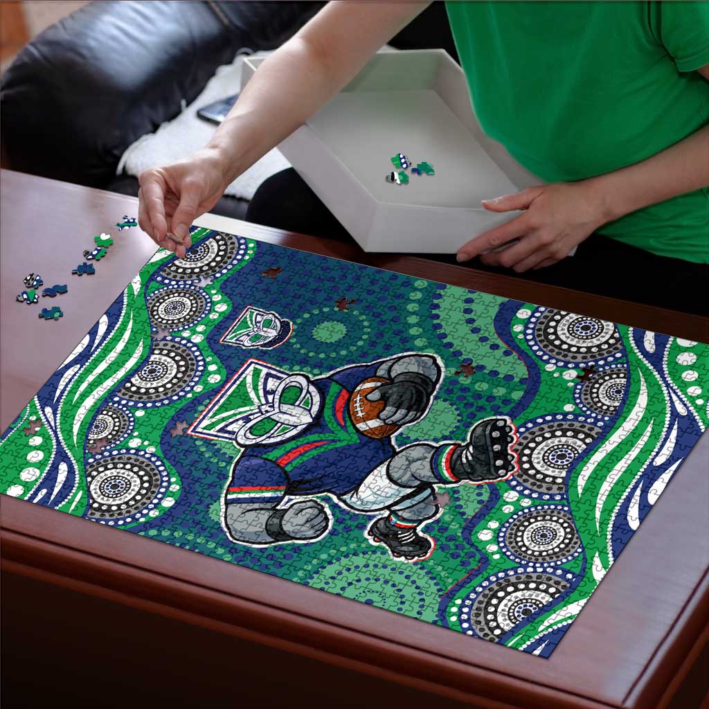 New Zealand Warriors Puzzle Aboriginal Dot Pattern - Rugby Mascot Heritage Pride