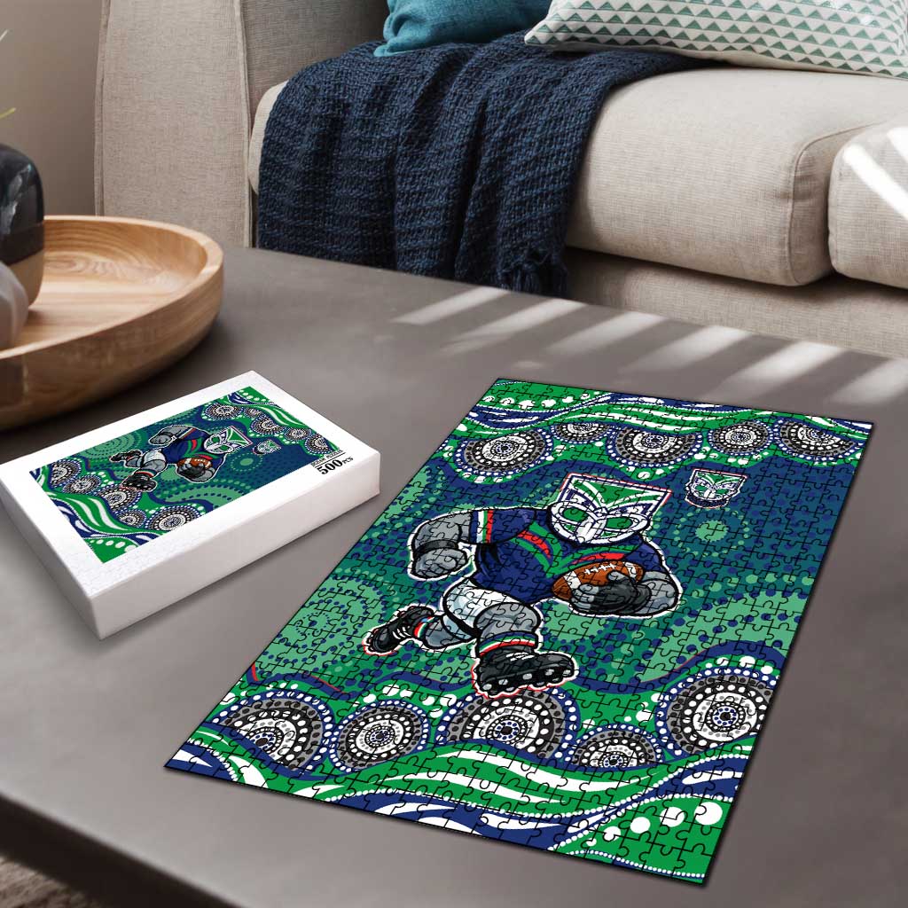 New Zealand Warriors Puzzle Aboriginal Dot Pattern - Rugby Mascot Heritage Pride