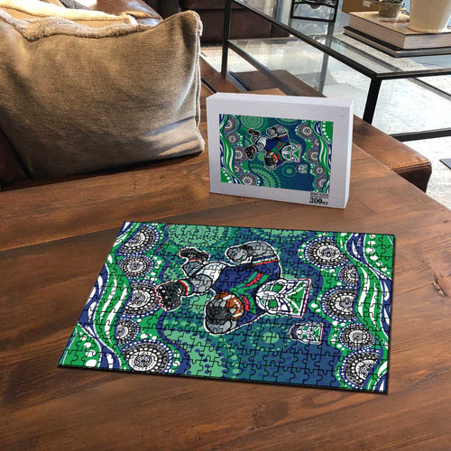 New Zealand Warriors Puzzle Aboriginal Dot Pattern - Rugby Mascot Heritage Pride