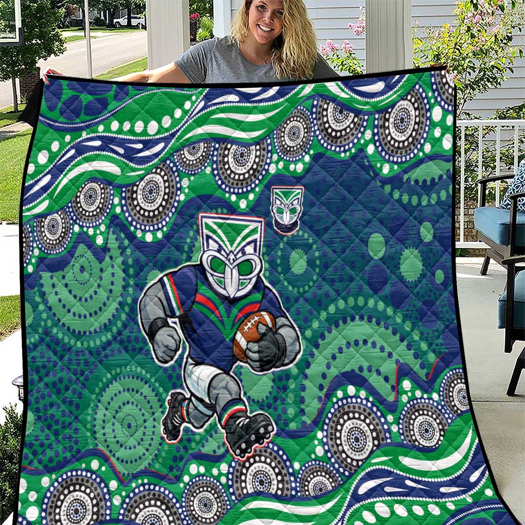 New Zealand Warriors Quilt Aboriginal Dot Pattern - Rugby Mascot Heritage Pride