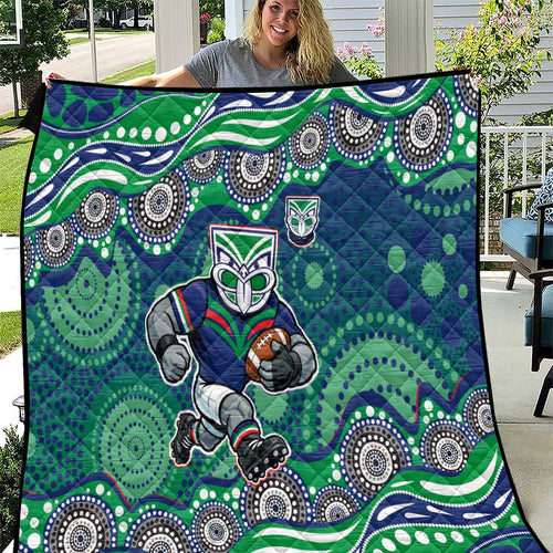 New Zealand Warriors Quilt Aboriginal Dot Pattern - Rugby Mascot Heritage Pride