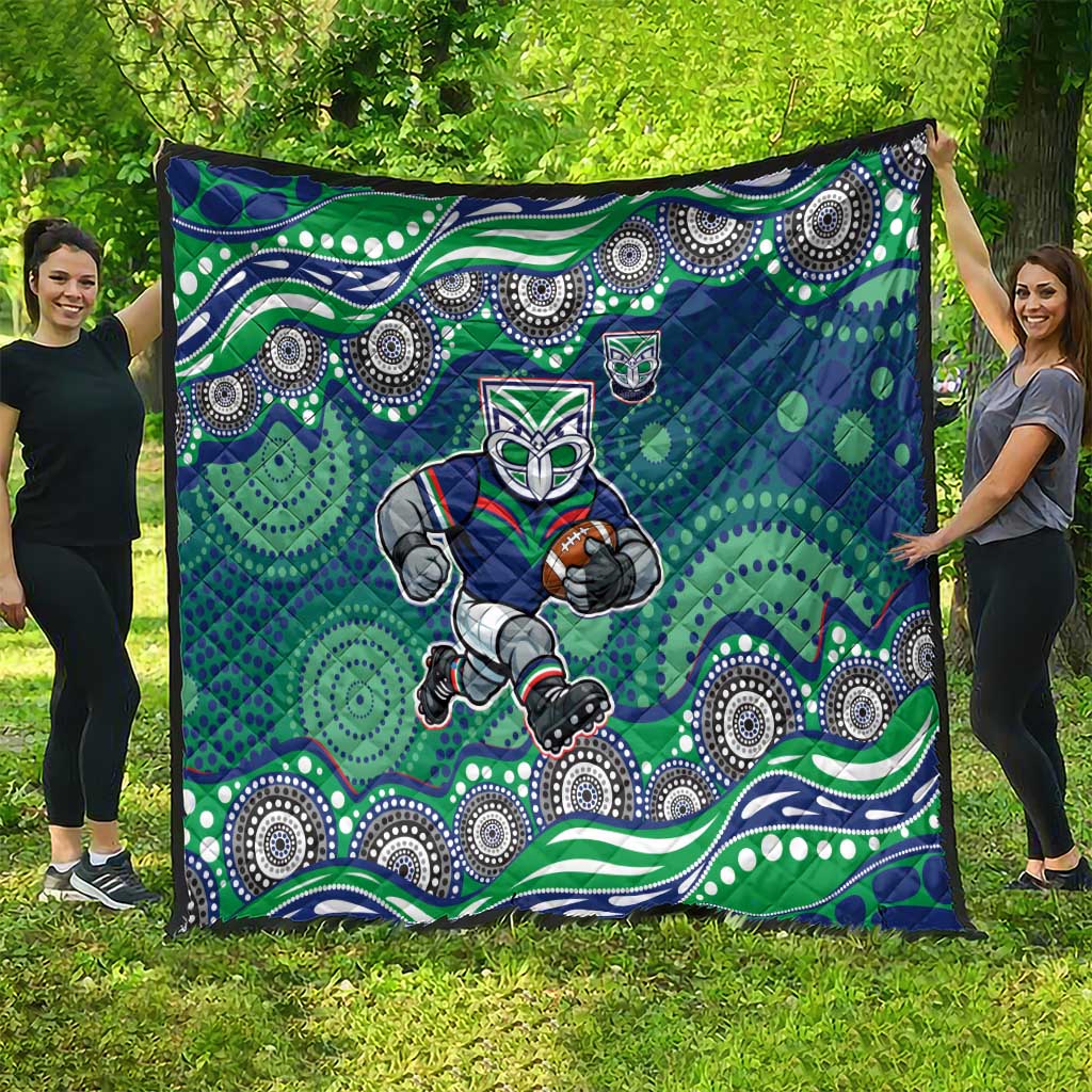New Zealand Warriors Quilt Aboriginal Dot Pattern - Rugby Mascot Heritage Pride