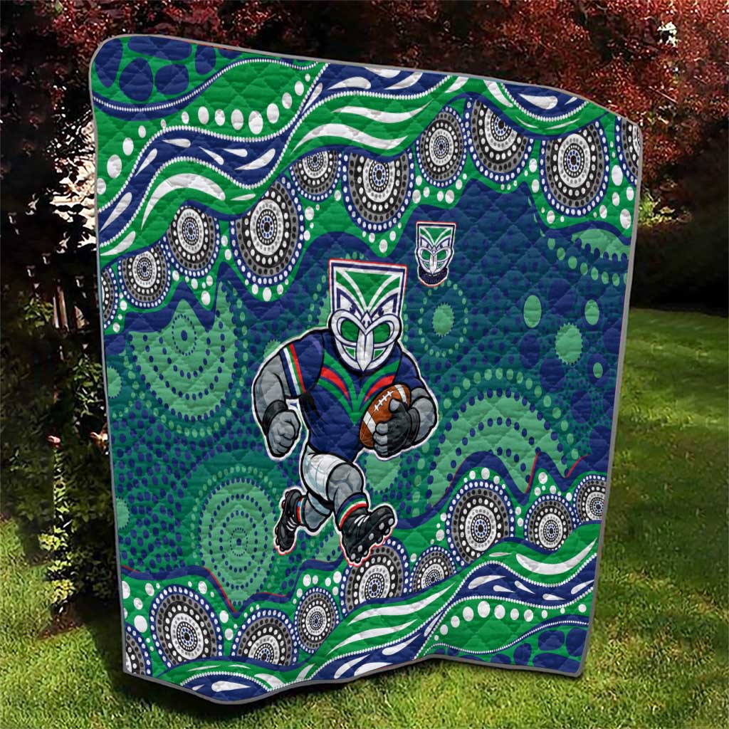 New Zealand Warriors Quilt Aboriginal Dot Pattern - Rugby Mascot Heritage Pride