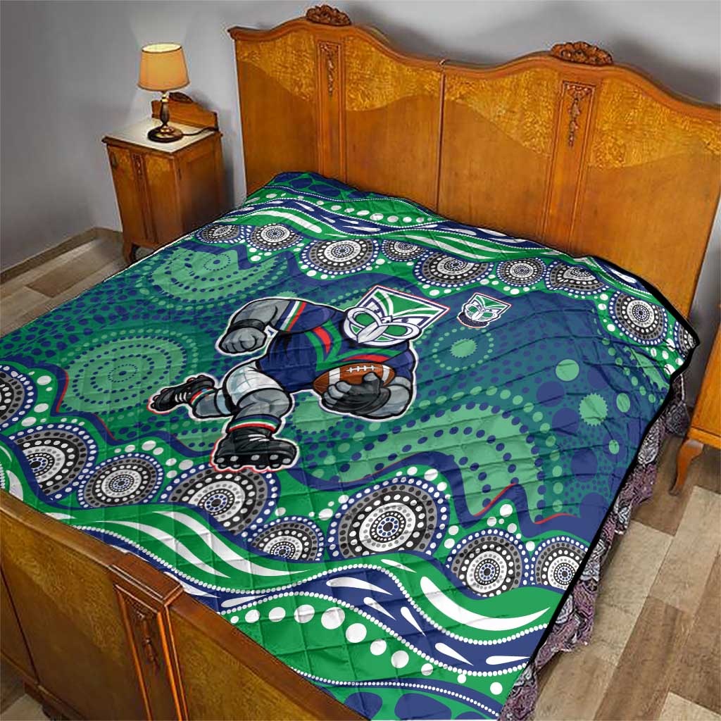 New Zealand Warriors Quilt Aboriginal Dot Pattern - Rugby Mascot Heritage Pride