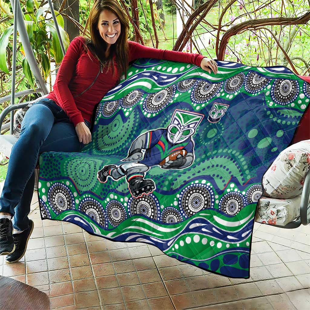 New Zealand Warriors Quilt Aboriginal Dot Pattern - Rugby Mascot Heritage Pride