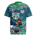 New Zealand Warriors Rugby Jersey Aboriginal Dot Pattern - Rugby Mascot Heritage Pride
