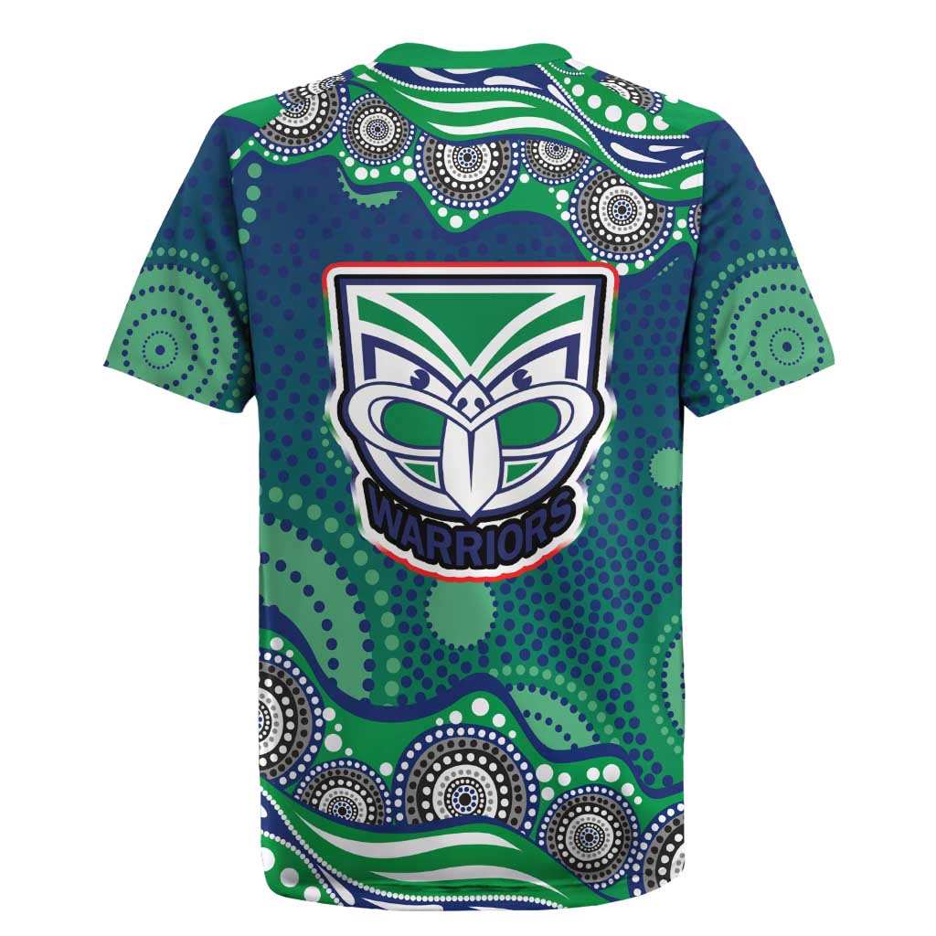 New Zealand Warriors Rugby Jersey Aboriginal Dot Pattern - Rugby Mascot Heritage Pride
