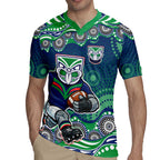 New Zealand Warriors Rugby Jersey Aboriginal Dot Pattern - Rugby Mascot Heritage Pride