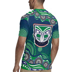 New Zealand Warriors Rugby Jersey Aboriginal Dot Pattern - Rugby Mascot Heritage Pride