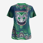 New Zealand Warriors Scrub Top Aboriginal Dot Pattern - Rugby Mascot Heritage Pride