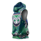 New Zealand Warriors Sleeveless Hoodie Aboriginal Dot Pattern - Rugby Mascot Heritage Pride