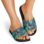 New Zealand Warriors Slide Sandals Aboriginal Dot Pattern - Rugby Mascot Heritage Pride
