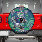 New Zealand Warriors Spare Tire Cover Aboriginal Dot Pattern - Rugby Mascot Heritage Pride