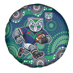 New Zealand Warriors Spare Tire Cover Aboriginal Dot Pattern - Rugby Mascot Heritage Pride