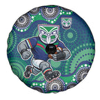 New Zealand Warriors Spare Tire Cover Aboriginal Dot Pattern - Rugby Mascot Heritage Pride