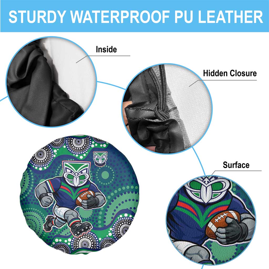 New Zealand Warriors Spare Tire Cover Aboriginal Dot Pattern - Rugby Mascot Heritage Pride