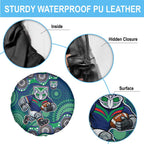 New Zealand Warriors Spare Tire Cover Aboriginal Dot Pattern - Rugby Mascot Heritage Pride