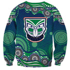 New Zealand Warriors Sweatshirt Aboriginal Dot Pattern - Rugby Mascot Heritage Pride