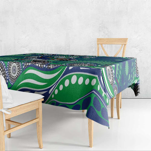 New Zealand Warriors Tablecloth Aboriginal Dot Pattern - Rugby Mascot Heritage Pride