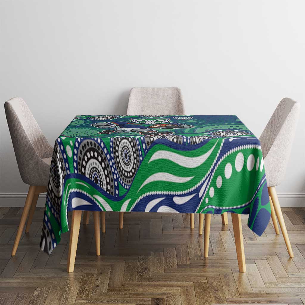 New Zealand Warriors Tablecloth Aboriginal Dot Pattern - Rugby Mascot Heritage Pride
