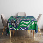 New Zealand Warriors Tablecloth Aboriginal Dot Pattern - Rugby Mascot Heritage Pride