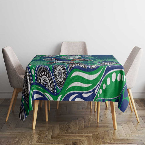 New Zealand Warriors Tablecloth Aboriginal Dot Pattern - Rugby Mascot Heritage Pride