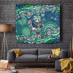 New Zealand Warriors Tapestry Aboriginal Dot Pattern - Rugby Mascot Heritage Pride