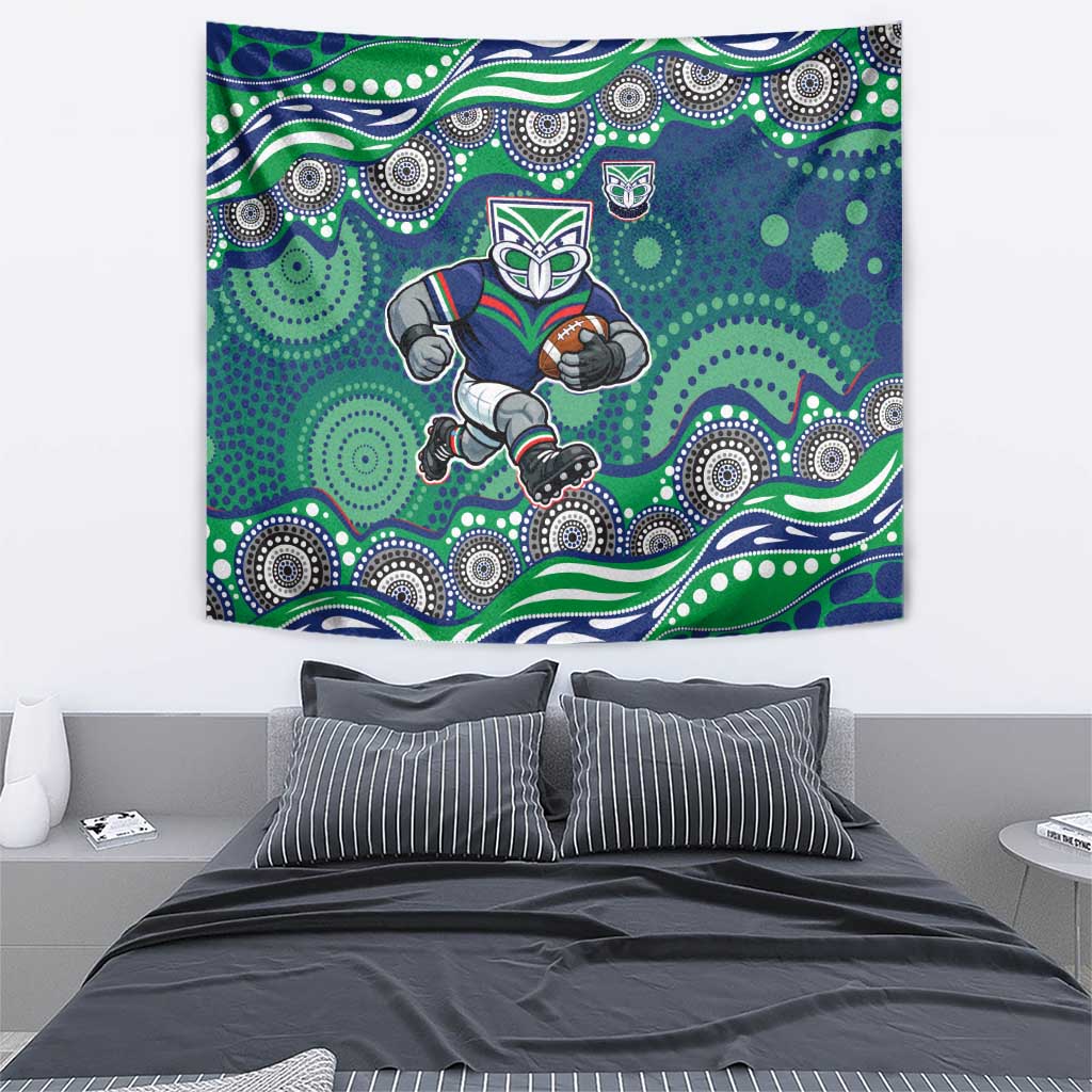 New Zealand Warriors Tapestry Aboriginal Dot Pattern - Rugby Mascot Heritage Pride