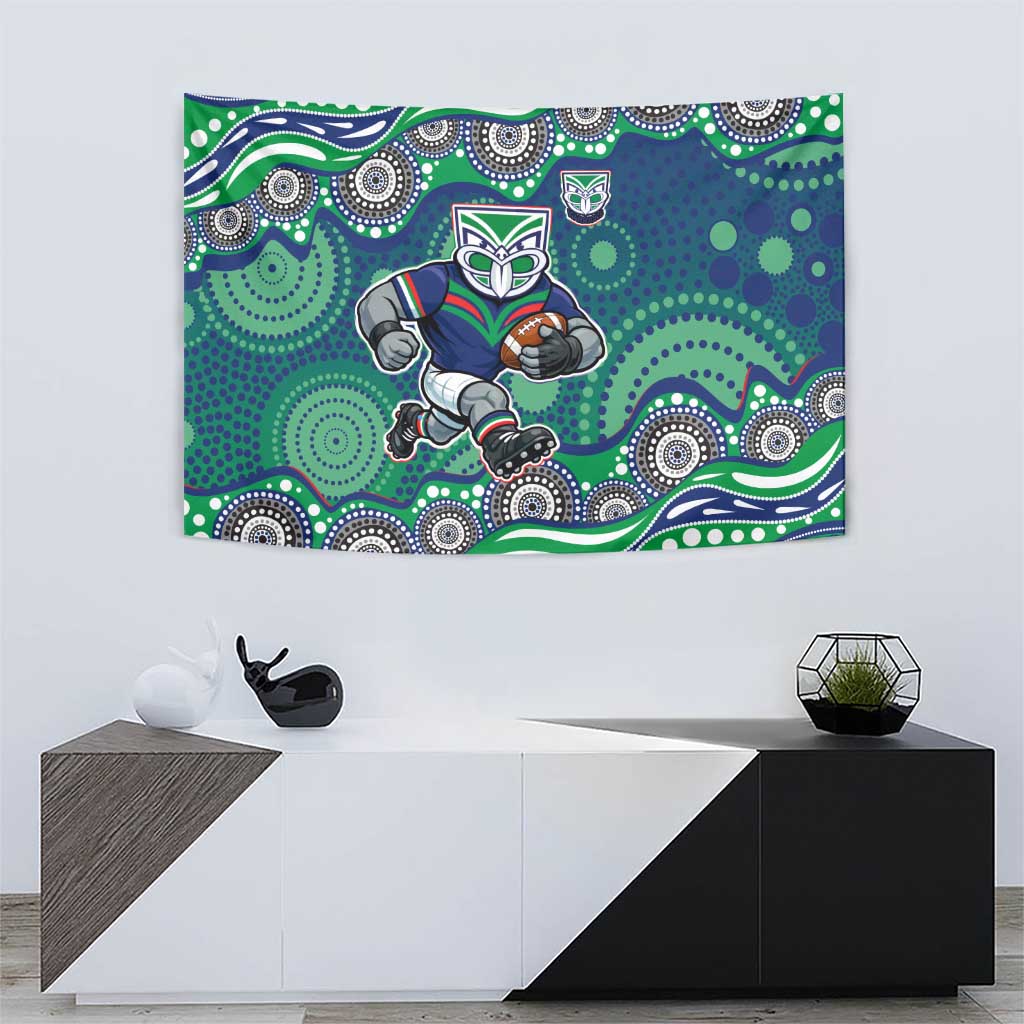 New Zealand Warriors Tapestry Aboriginal Dot Pattern - Rugby Mascot Heritage Pride