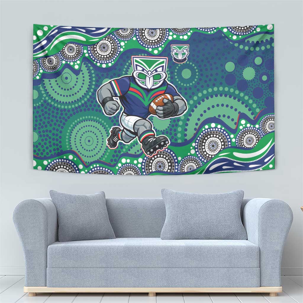 New Zealand Warriors Tapestry Aboriginal Dot Pattern - Rugby Mascot Heritage Pride