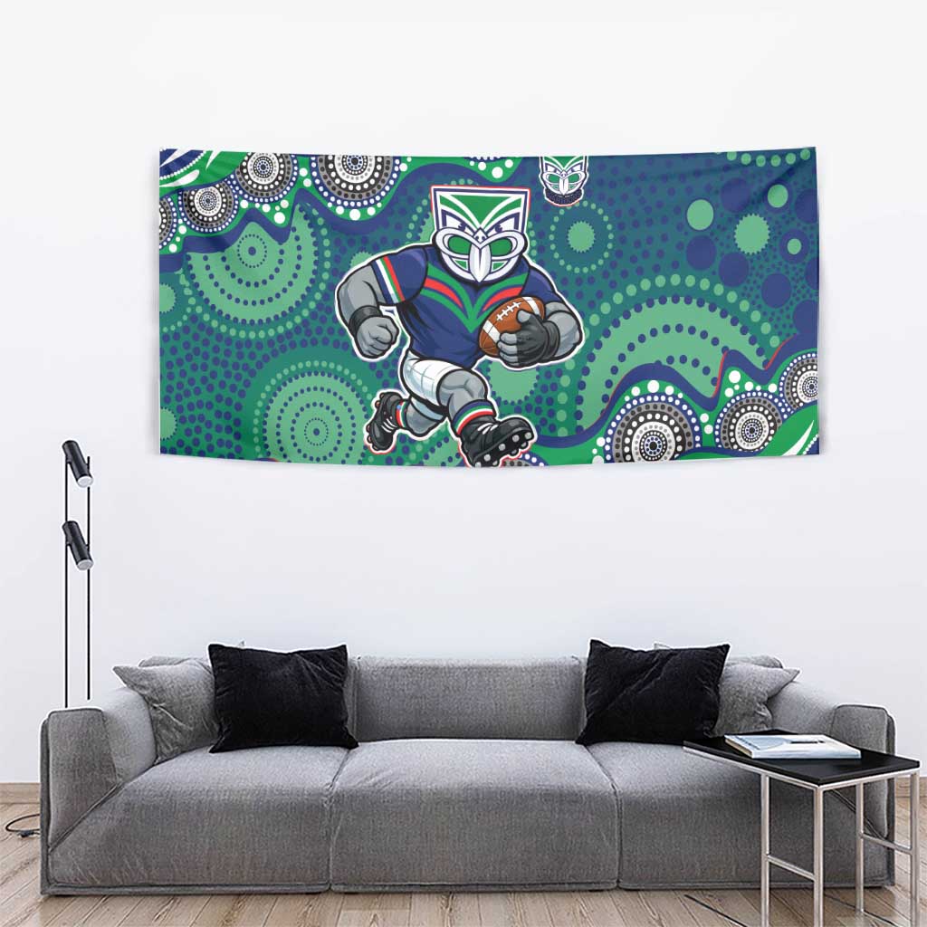 New Zealand Warriors Tapestry Aboriginal Dot Pattern - Rugby Mascot Heritage Pride