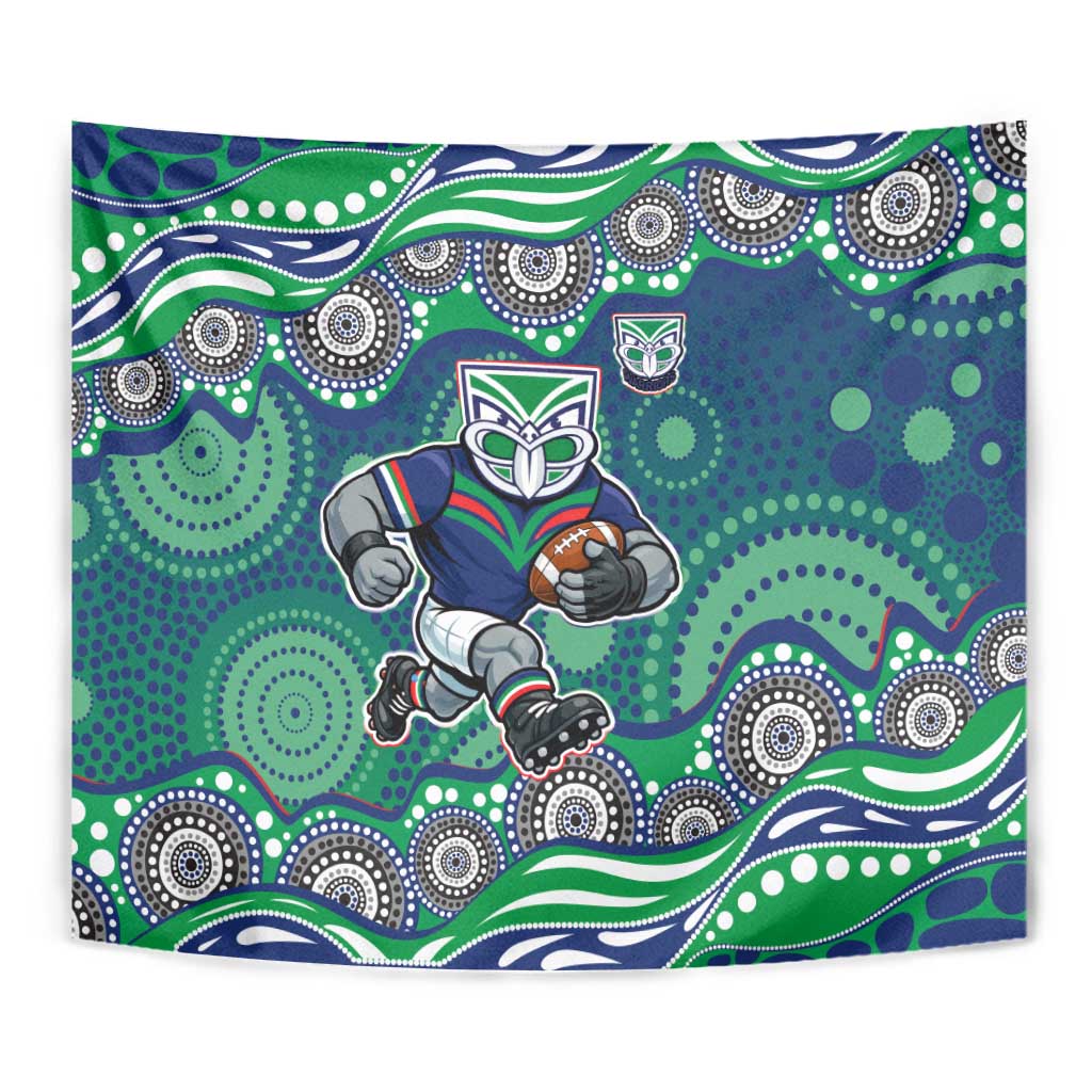 New Zealand Warriors Tapestry Aboriginal Dot Pattern - Rugby Mascot Heritage Pride