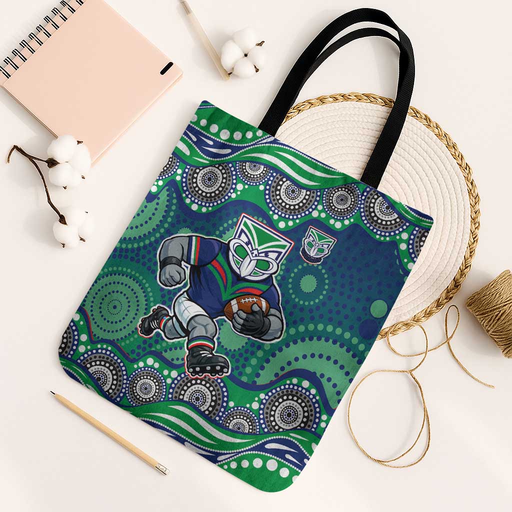 New Zealand Warriors Tote Bag Aboriginal Dot Pattern - Rugby Mascot Heritage Pride